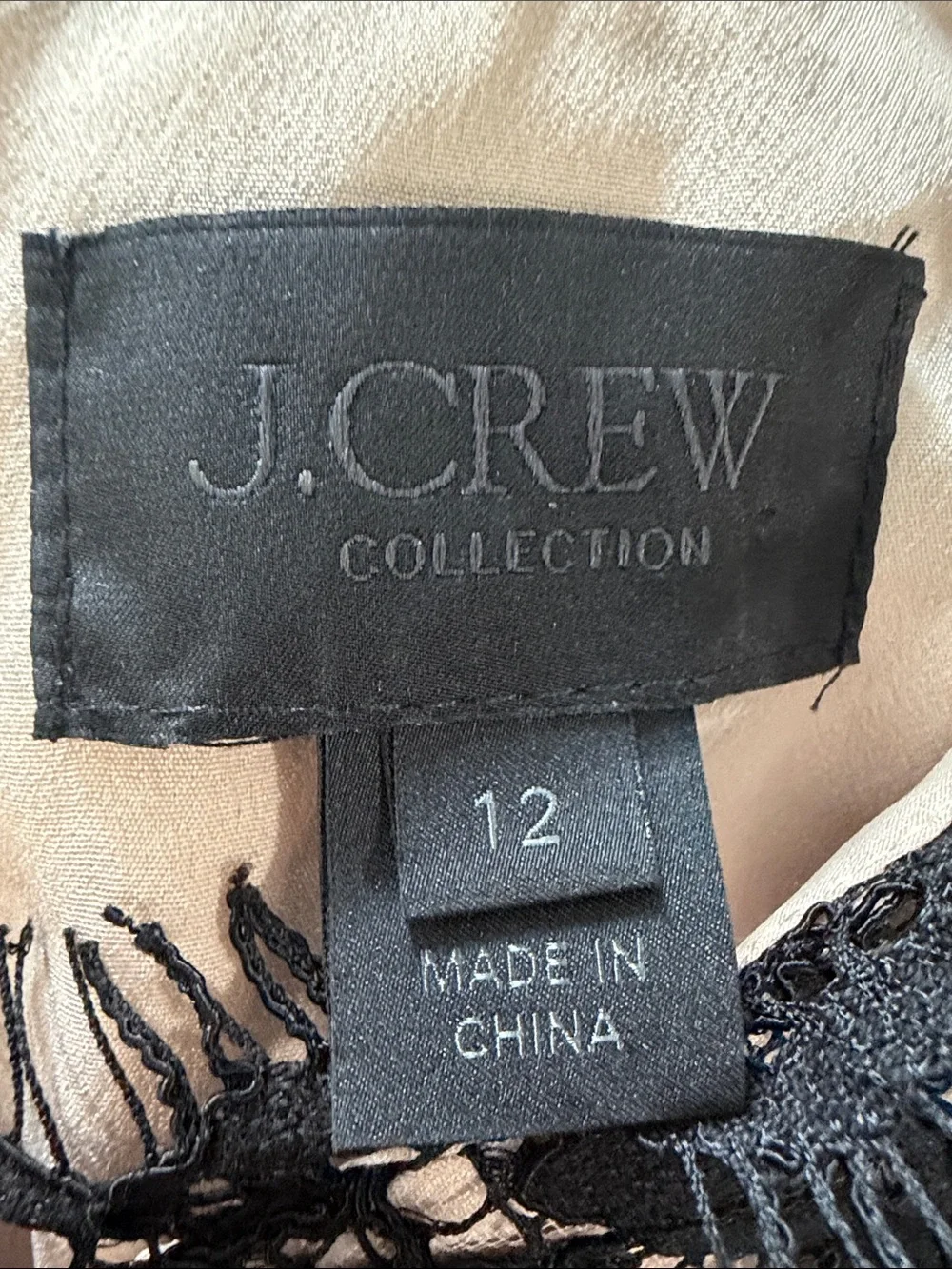 J. Crew Collection Black Lace Fit and Flare Mini Dress.  Sz 12